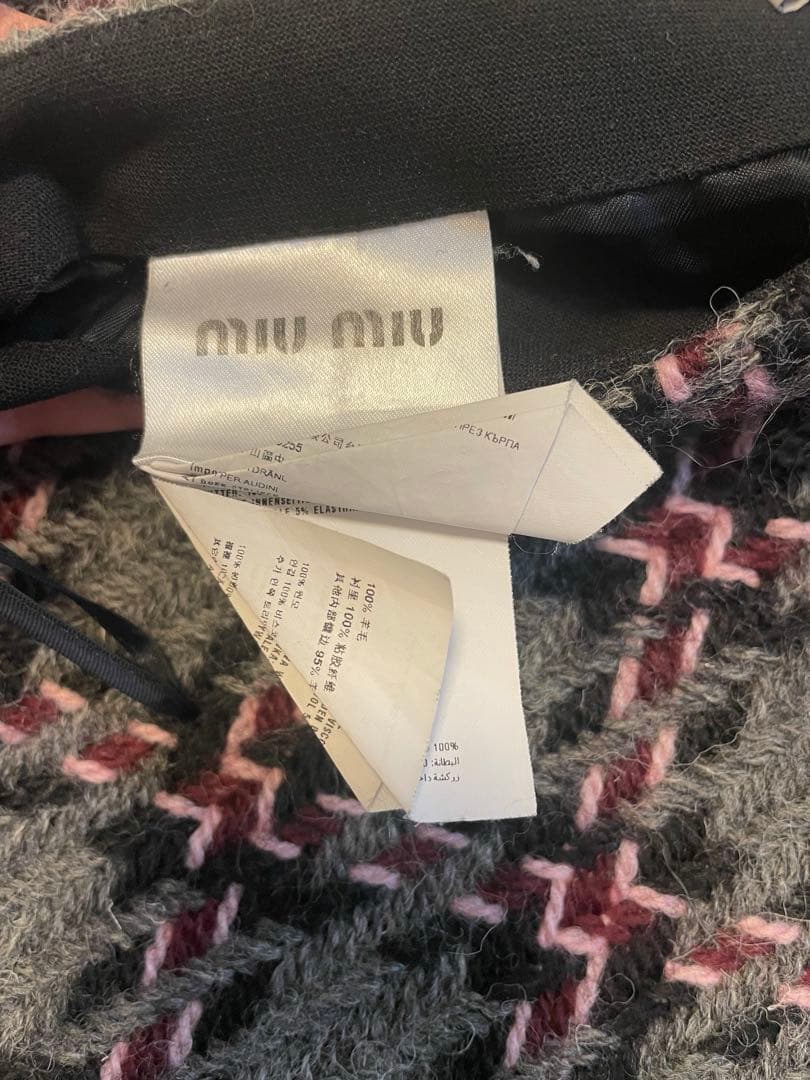 Miu Miu チェック柄ミニスカート 36