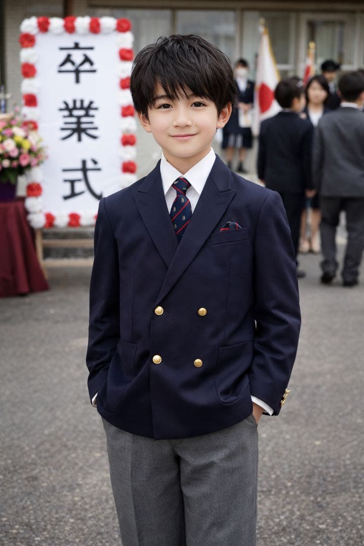 男の子卒業式セット（ジャケット・パンツ・シャツ・ネクタイ）サイズ150・160