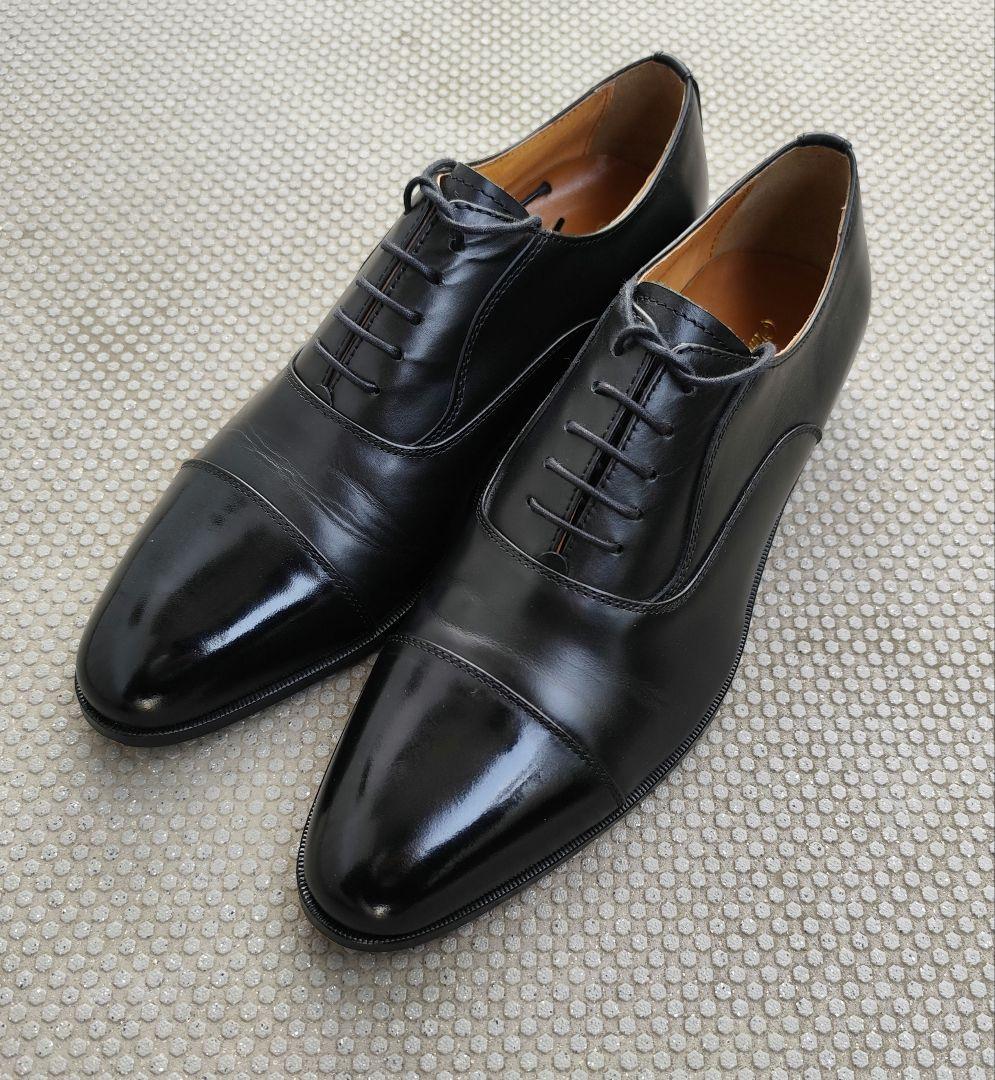 日本製　ストレートチップ　内羽根　本革　26.5cm　ドレスシューズ　革靴