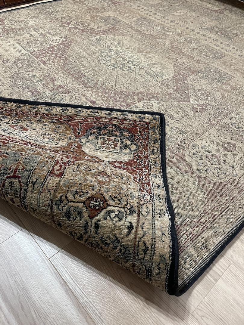 【定価66000円美品】高密度ウィルトン織り高級ペルシャ柄絨毯肉厚ヴィンテージ風
