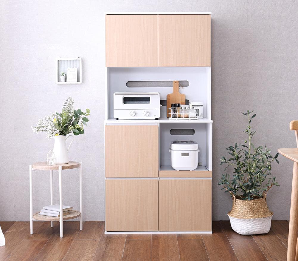 新品 送料込 食器棚 コンパクト スリム設計 大容量 キッチン収納 レンジ台