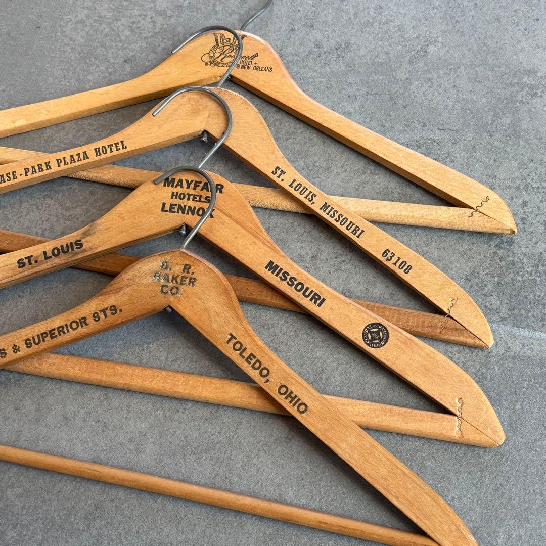 ビンテージ ウッド ハンガー 木製 アメリカ アンティーク