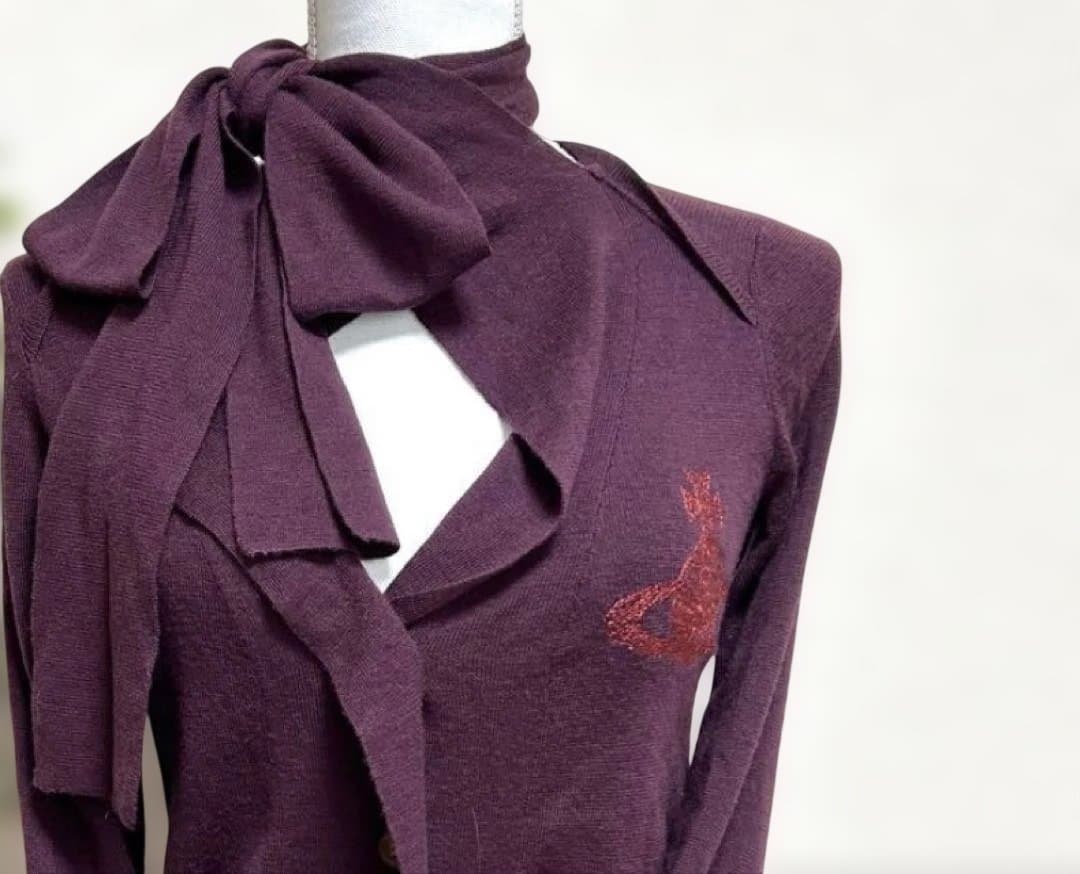 ヴィヴィアン・ウエストウッド リボン　ニットカーディガン