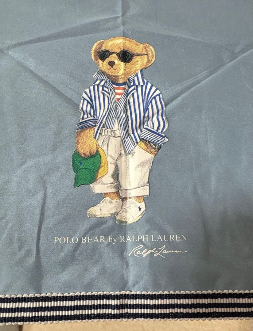 POLO ポロベア 晴雨兼用折りたたみ傘 遮光 遮熱UV（サックスブルー）