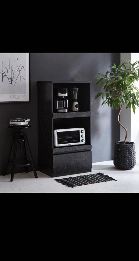 【美品】キッチンラック 2段 収納付き