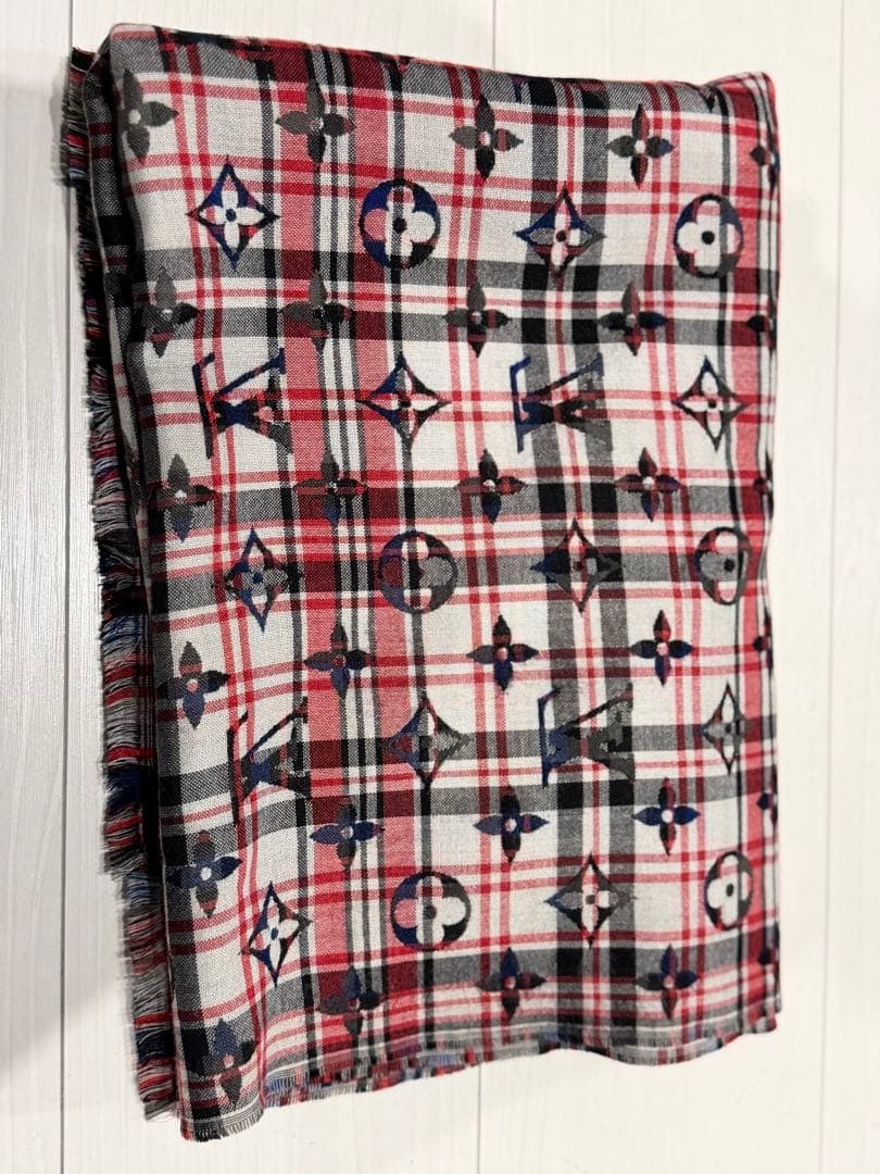 希少　Louis Vuitton レア　チェック柄　ストール　マフラー