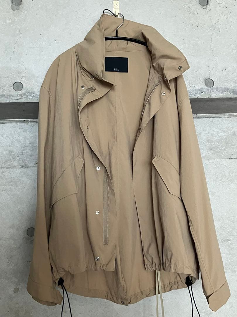 ES:Sベージュ ジップアップ モッズコート