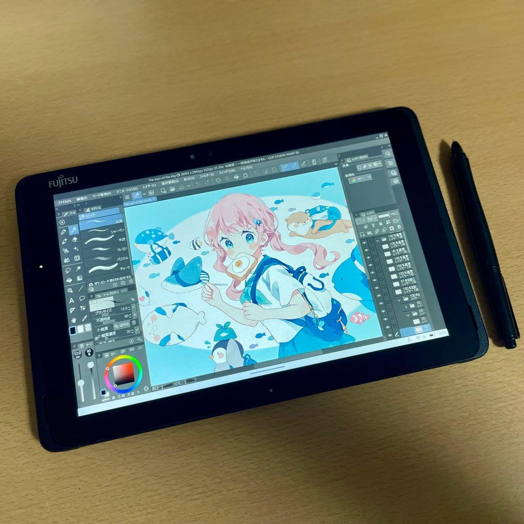 ◇富士通 ワコム 新しめ 筆圧対応 お絵描きタブレット 128GB