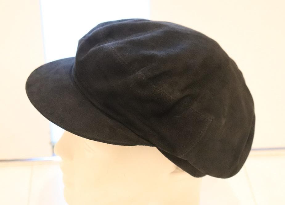 MARGARET HOWELL 新品やぎ革レザー帽子41800円F仏製黒