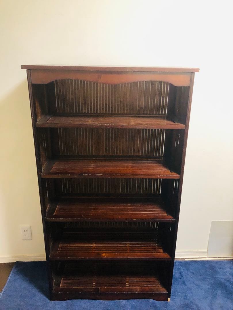 アジアン家具　5段　棚　木製　竹 飾り棚 収納棚　本棚