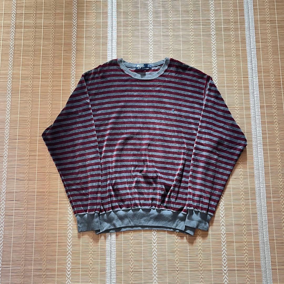 【珍品】90s Polo Ralph Lauren ベロアカットソー　ボーダー
