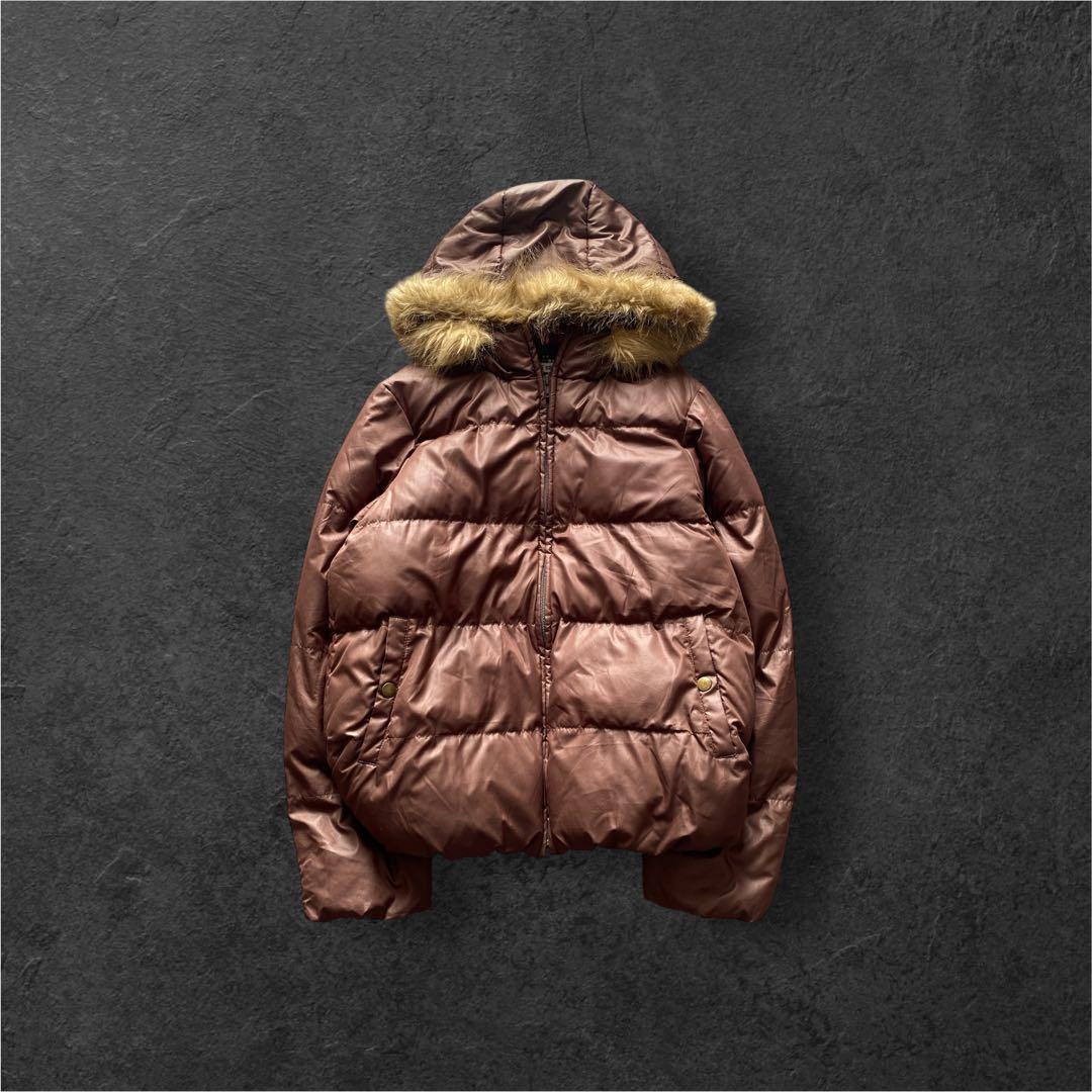 00s archive 短丈 ファー ダウンジャケット y2k 平成 グランジ