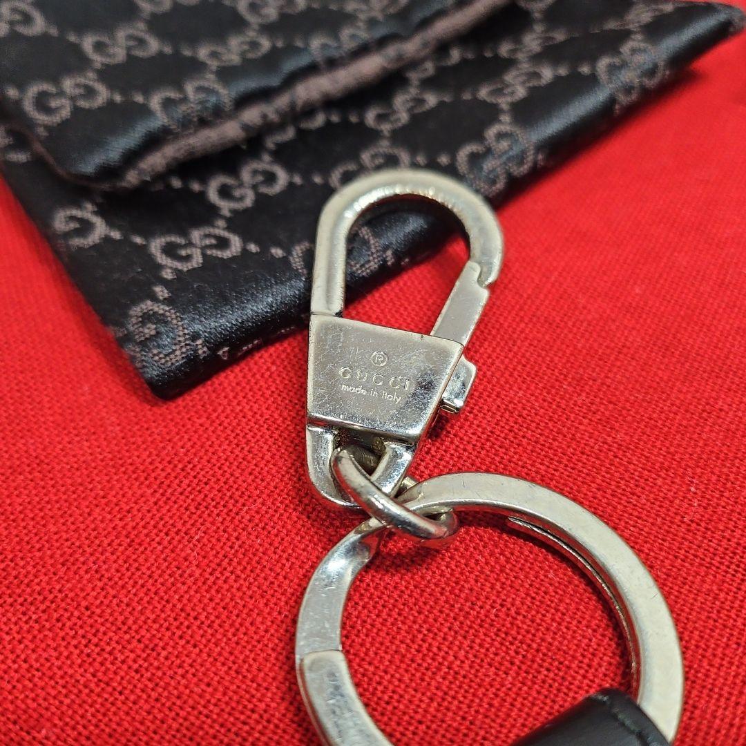 美品 GUCCI キーリング キーホルダー ドリアン GGシマ シルバー金具