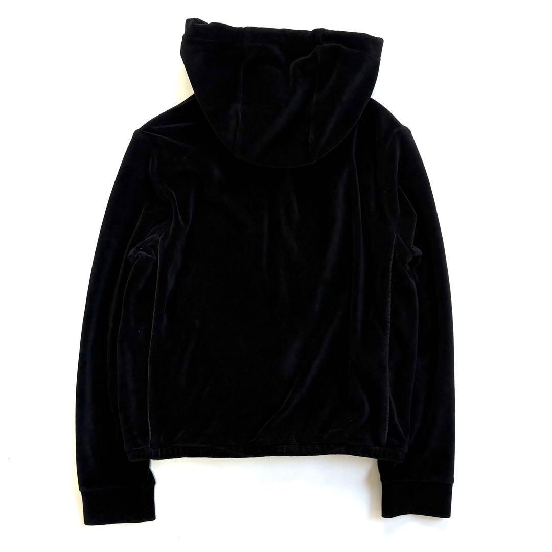 PRADA ロゴデザイン ベロアパーカー S ブラック