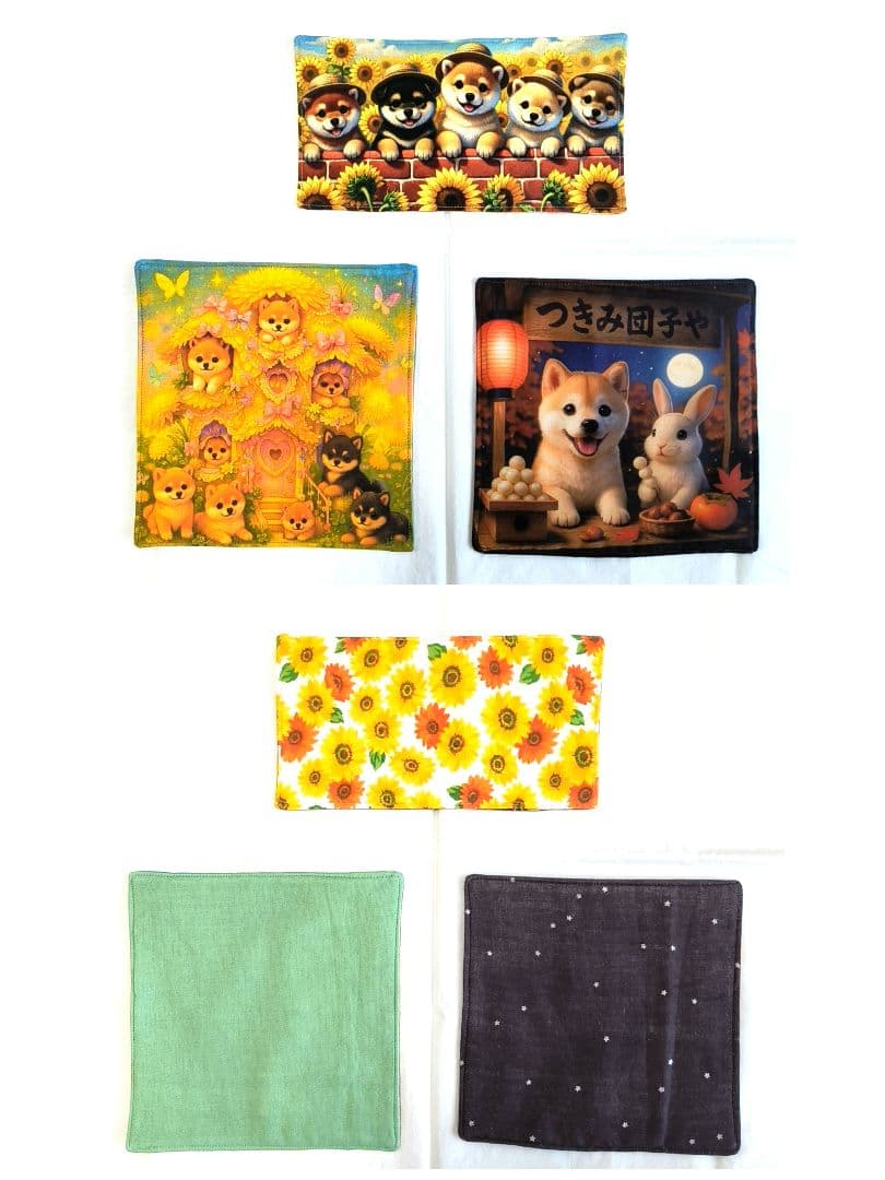 豆柴助様】ハンドメイドオーダー★柴犬★エコバッグ&ハンカチ　８点