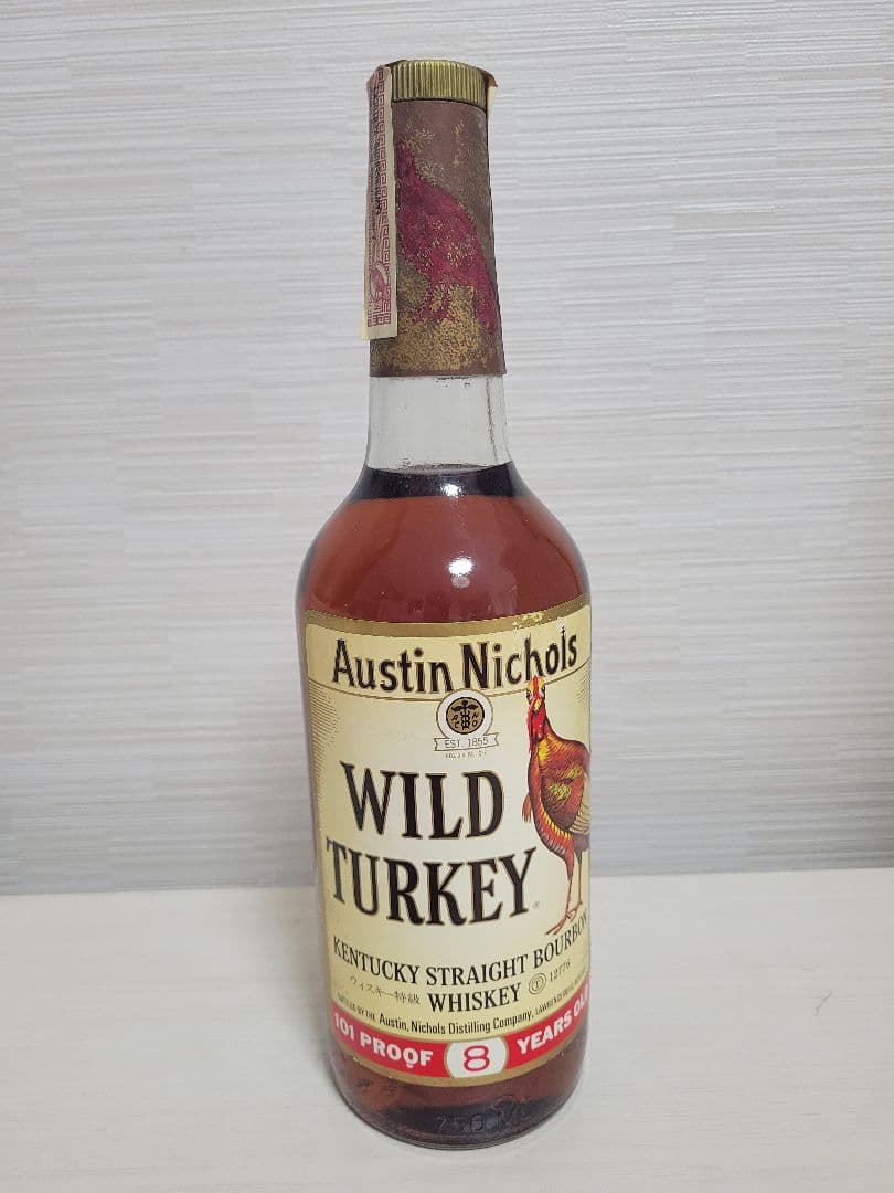 特級ワイルドターキー 8年 101 プルーフ 木箱 藁 羽 ハガキ 古酒