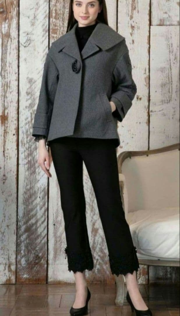 再入荷ラスト　スーパービューティー2025秋冬カタログ　裏起毛パンツ　黒44