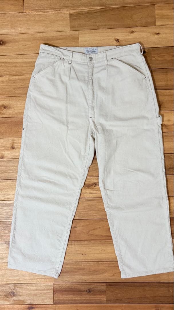 ENDS and MEANS ワッフルコード　ペインターパンツ　白　L