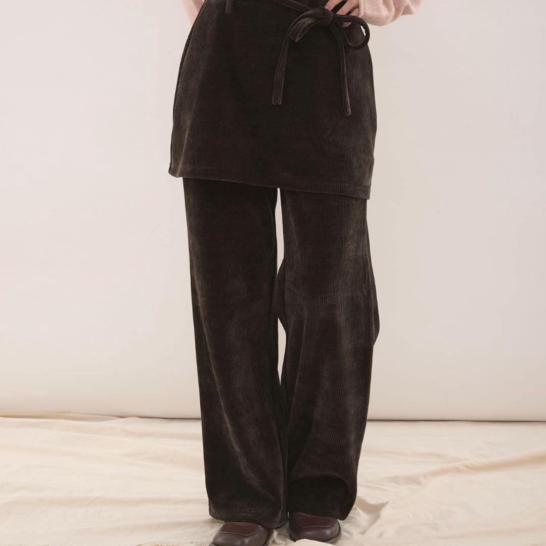 【set item】ベロアコールスカート＆イージーパンツセット