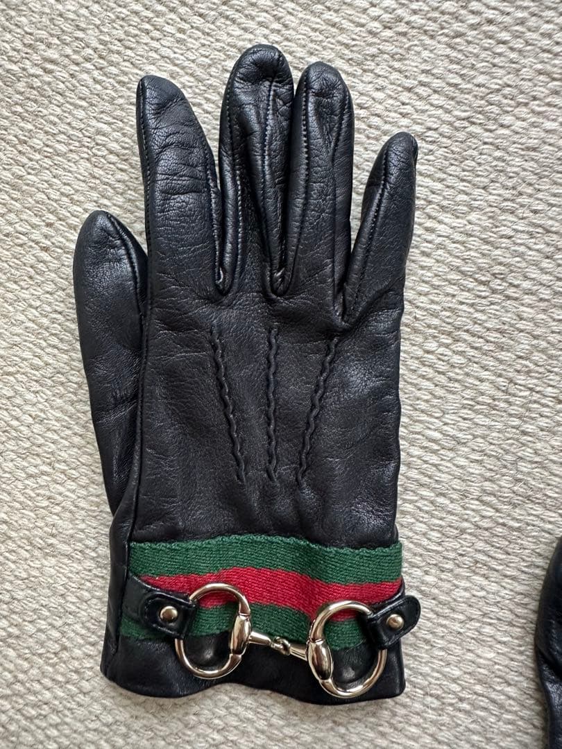 グッチ シェリーライン ホースビット ラムレザー手袋 サイズ7 1/2
