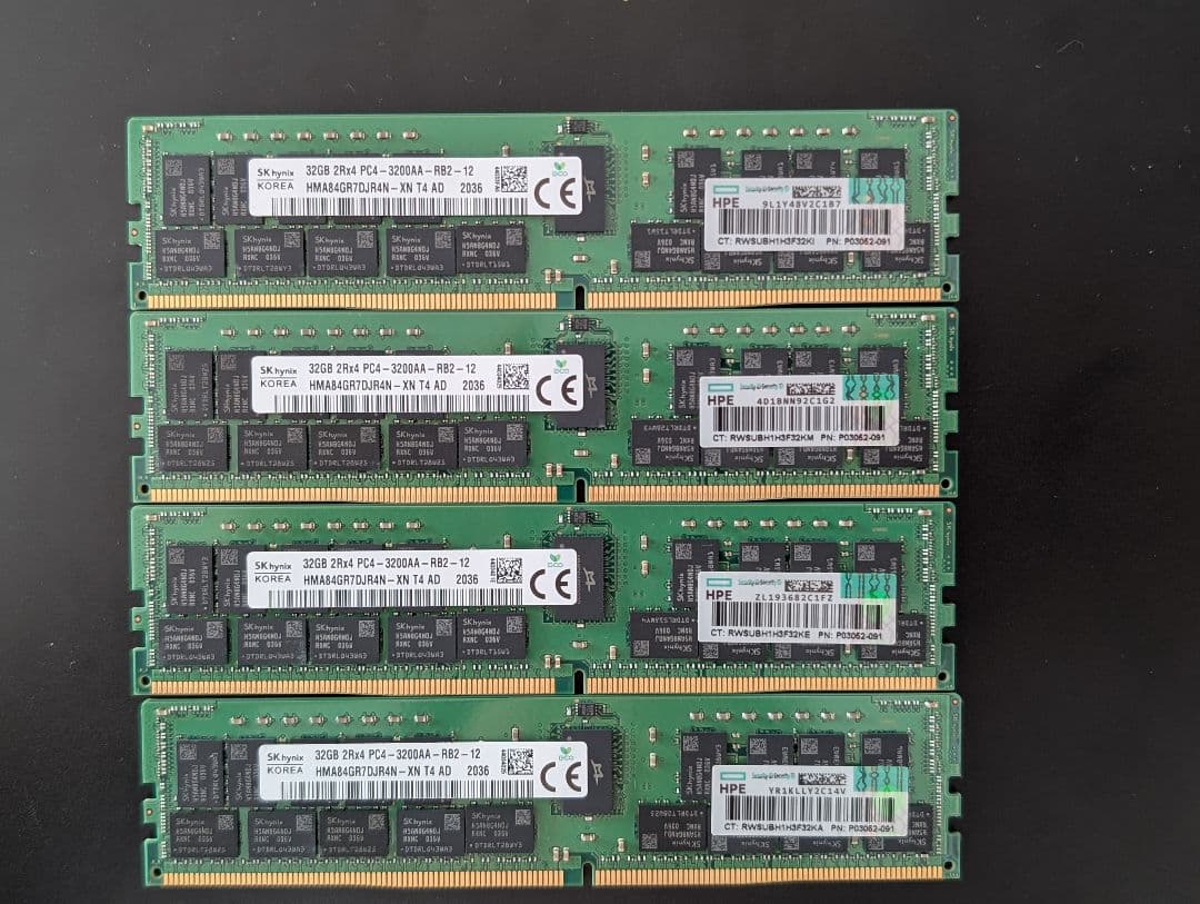 【もふもふ品】メモリ 32GB x 12 DDR4-3200 (7688)