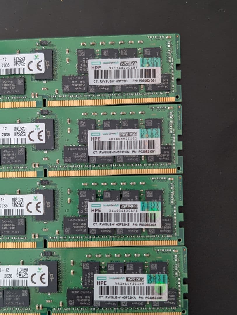 【もふもふ品】メモリ 32GB x 12 DDR4-3200 (7688)