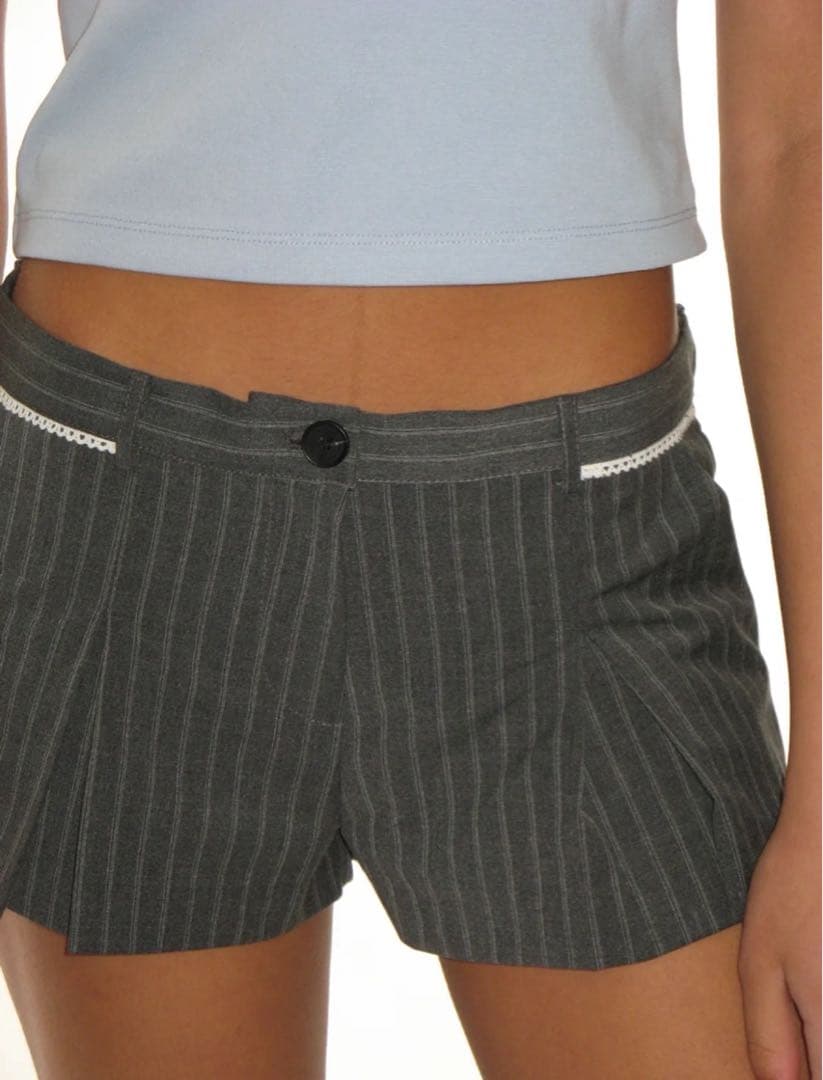 CRANK SEOUL ストライプショートパンツ グレー