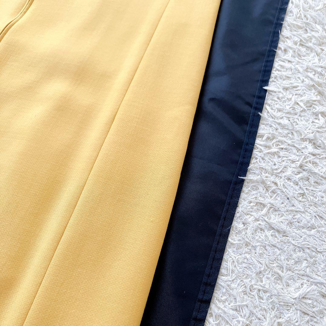 良品✨FOXEY　ノースリーブワンピース　ウール シルク 40 イエロー系