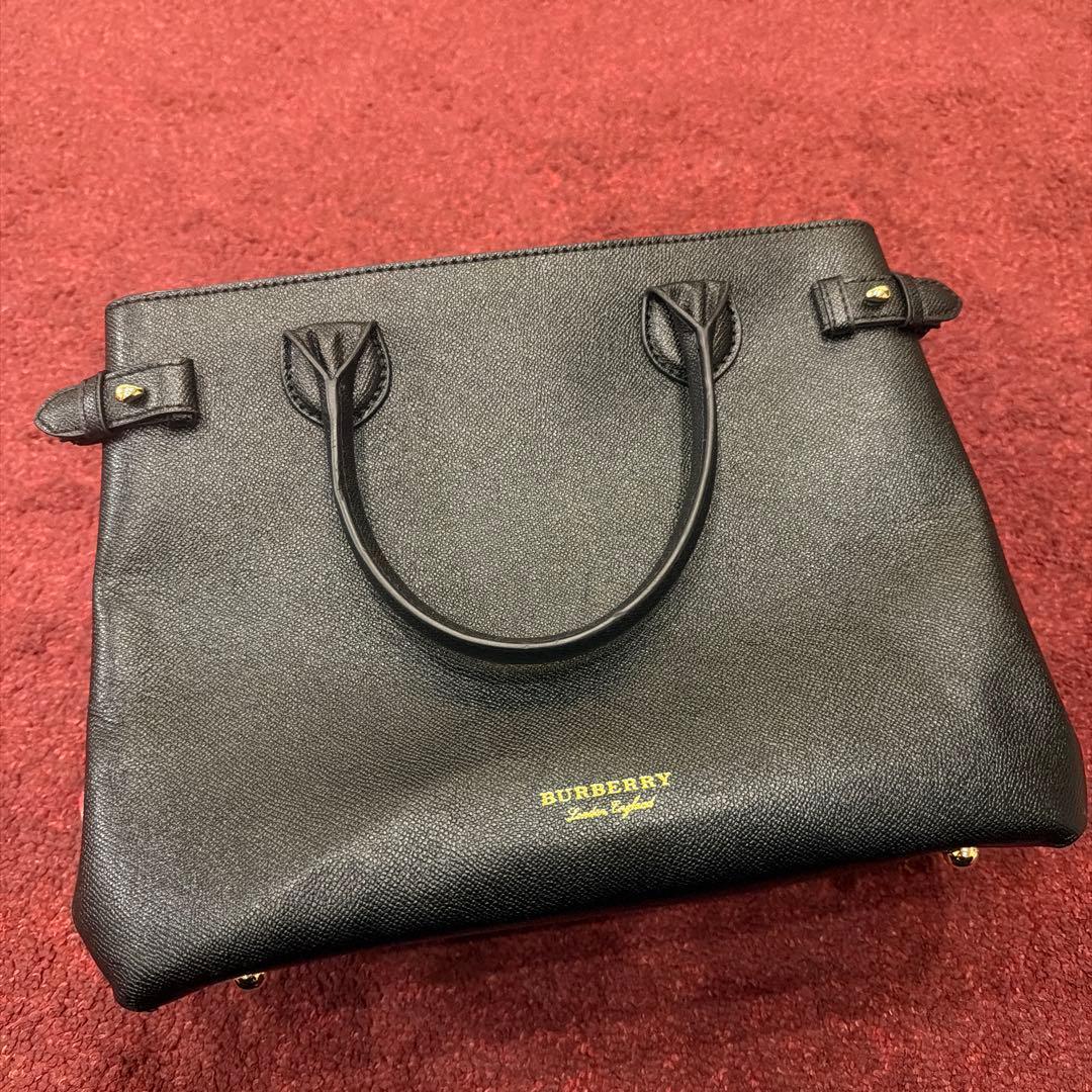 【最終値下げ】バーバリー レザー トートバッグ ブラック ノバチェック