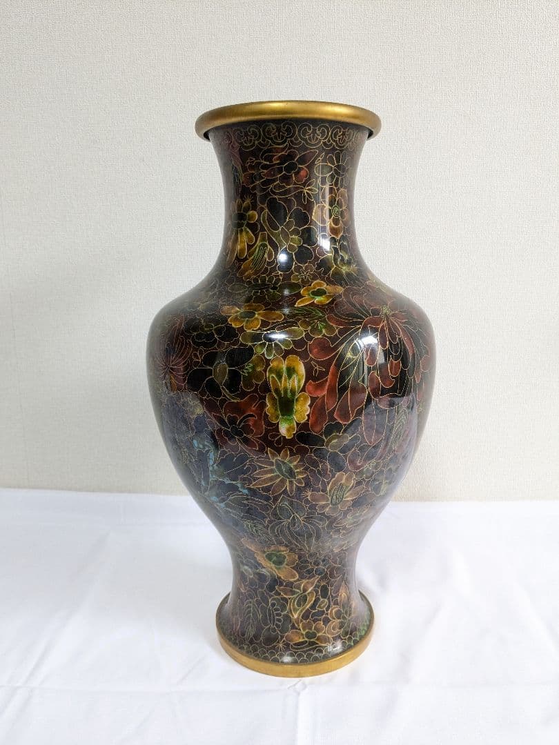 大きめ 七宝焼 花瓶 中国