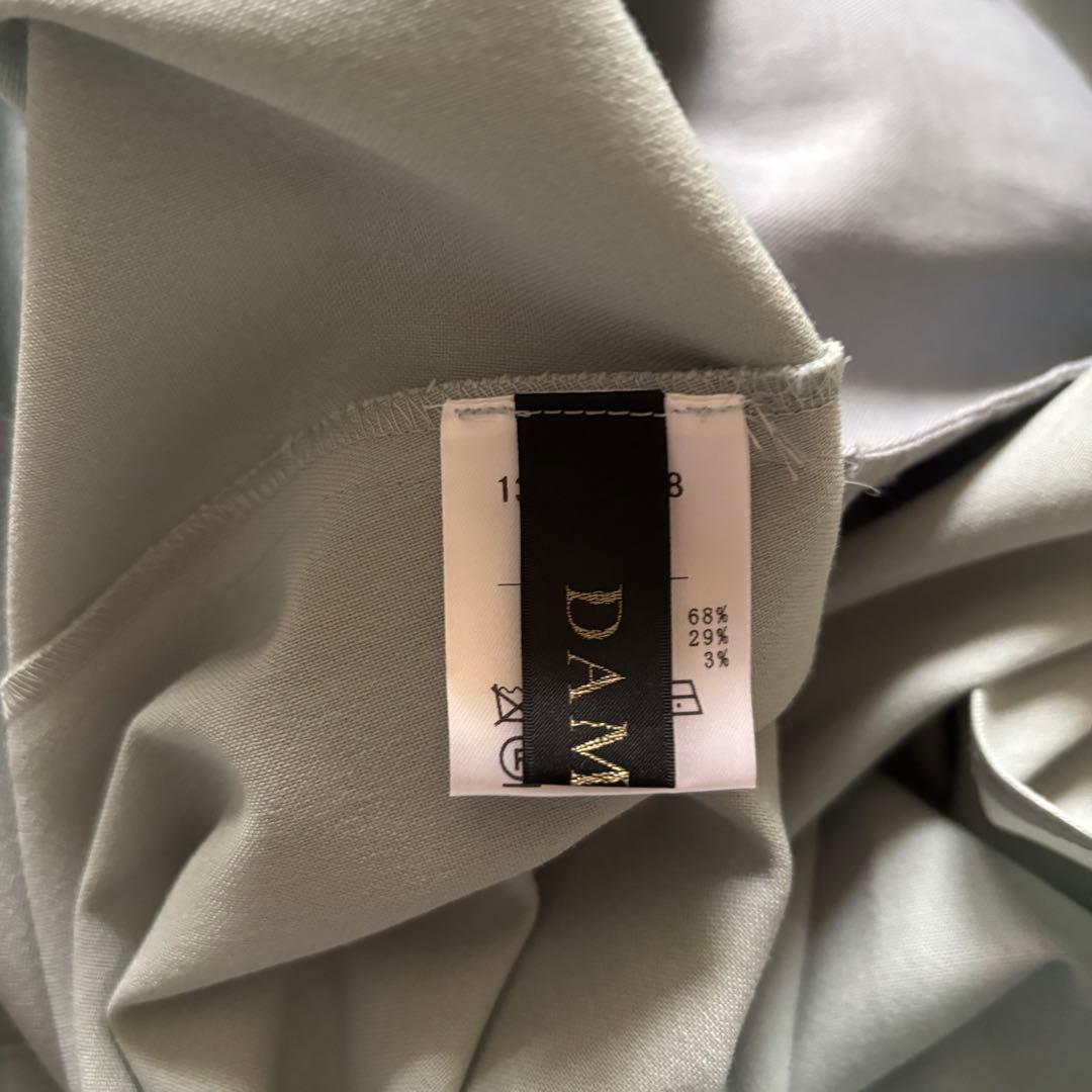 新品【ダーマコレクション】ジップアップワンピース　ノーカラー　ライトグリーン