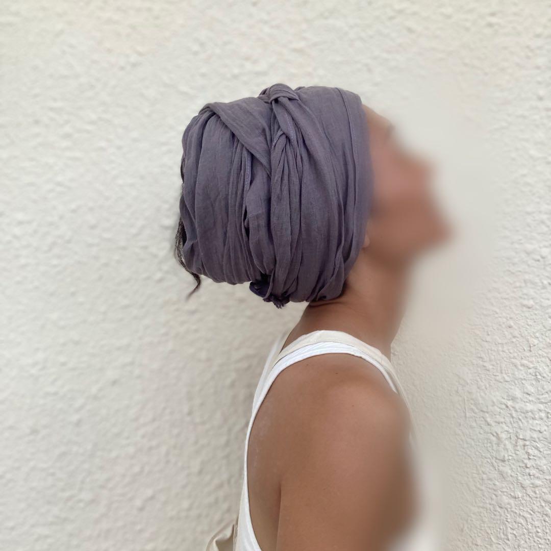 リネンガーゼ　アレンジロングリボン　ターバン