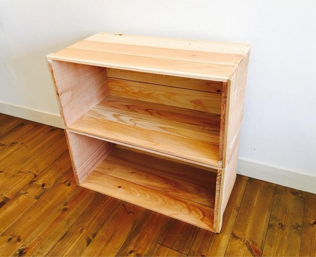 新品 りんご箱 4箱 // 収納 木箱 ウッドボックス ガーデニング 薪入れ