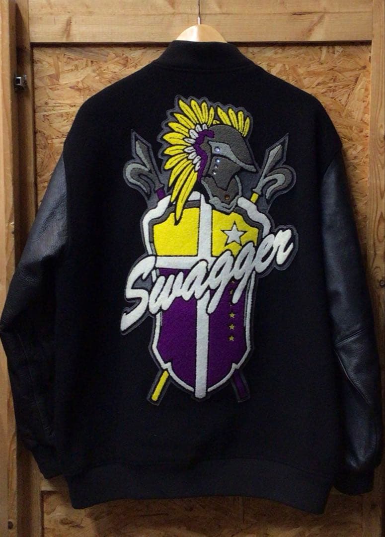 Swagger スタジャン ブラック レザー ジャケット 68-0119-1-B