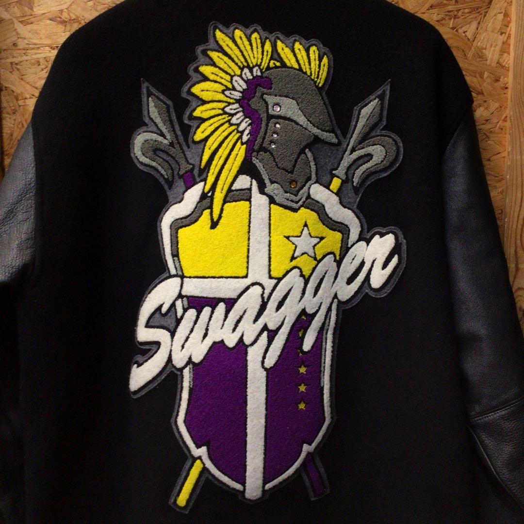 Swagger スタジャン ブラック レザー ジャケット 68-0119-1-B