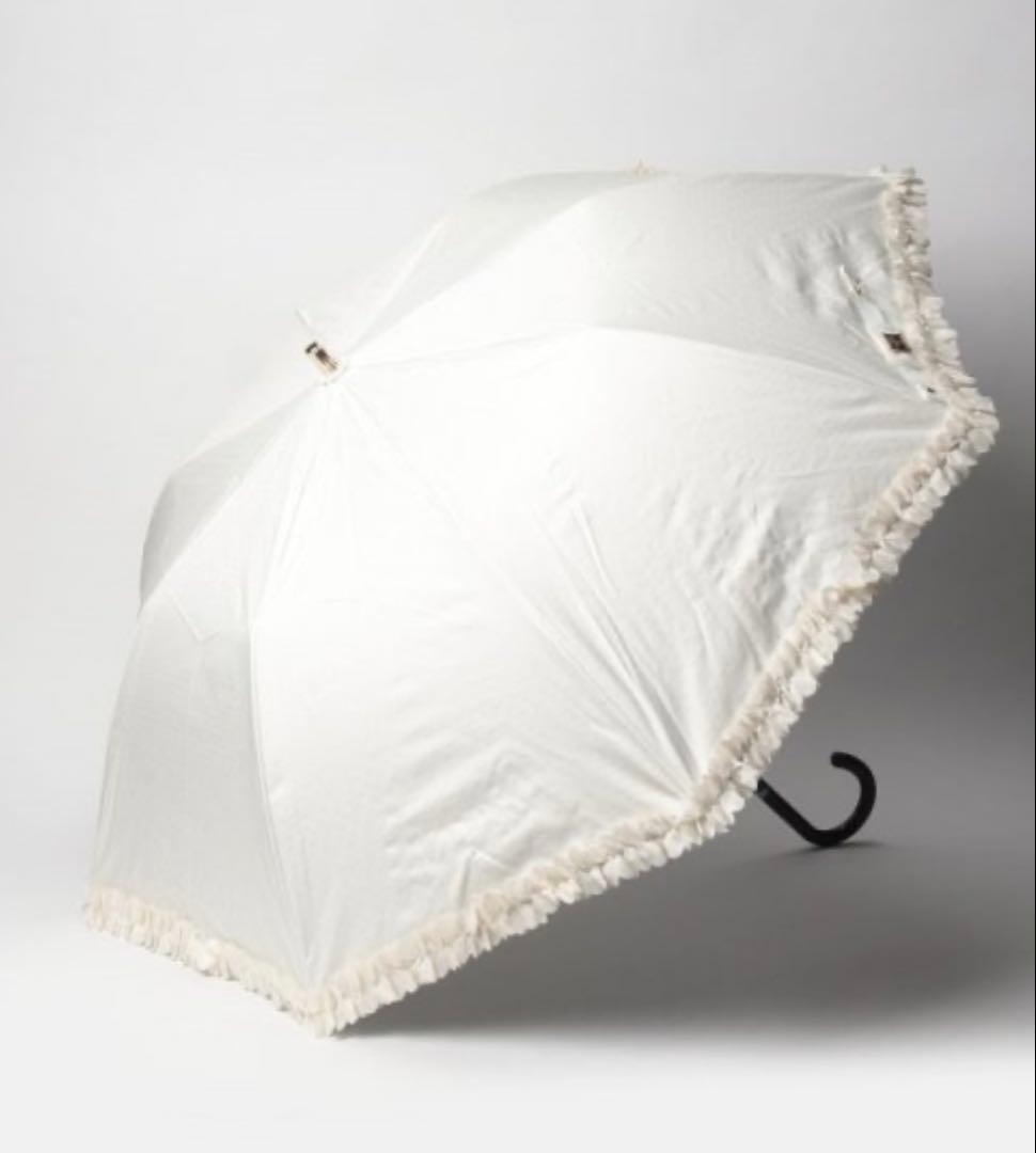 【新品】ランバンオンブルー　日傘　晴雨兼用　折りたたみ日傘　ドビーフリル　大きめ