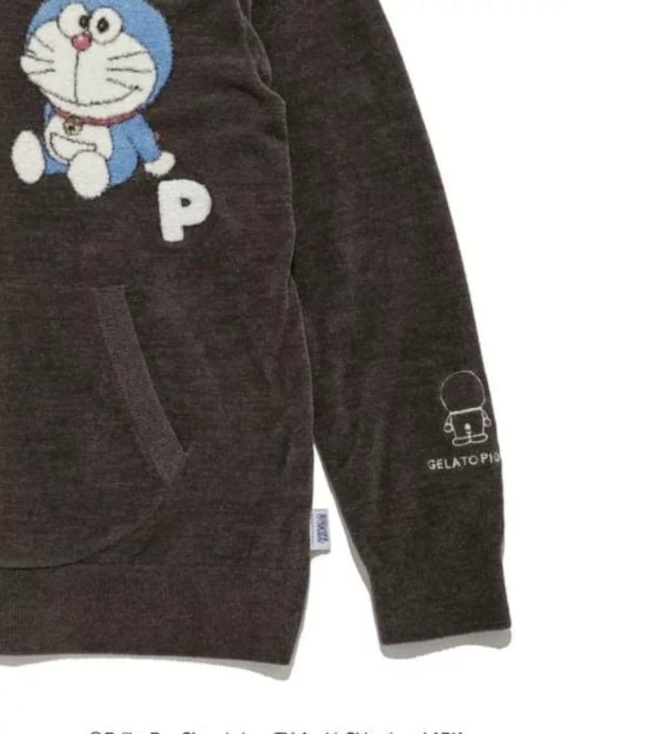 ジェラートピケ　ドラえもん　パーカー　チャコールグレー