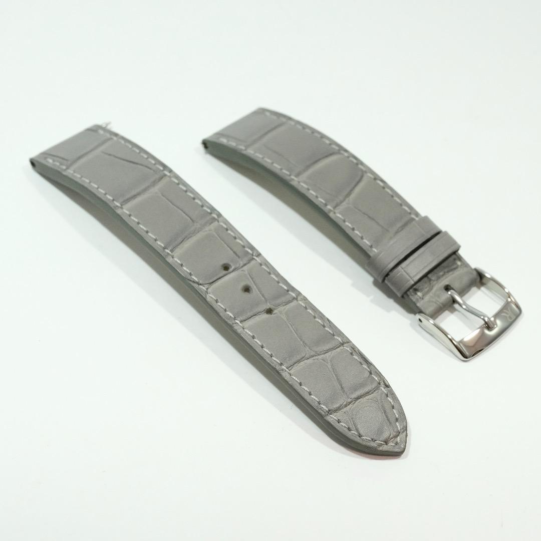 ジャン・ルソー アリゲーター竹斑 オーダーベルト ライトグレー レベルソ用