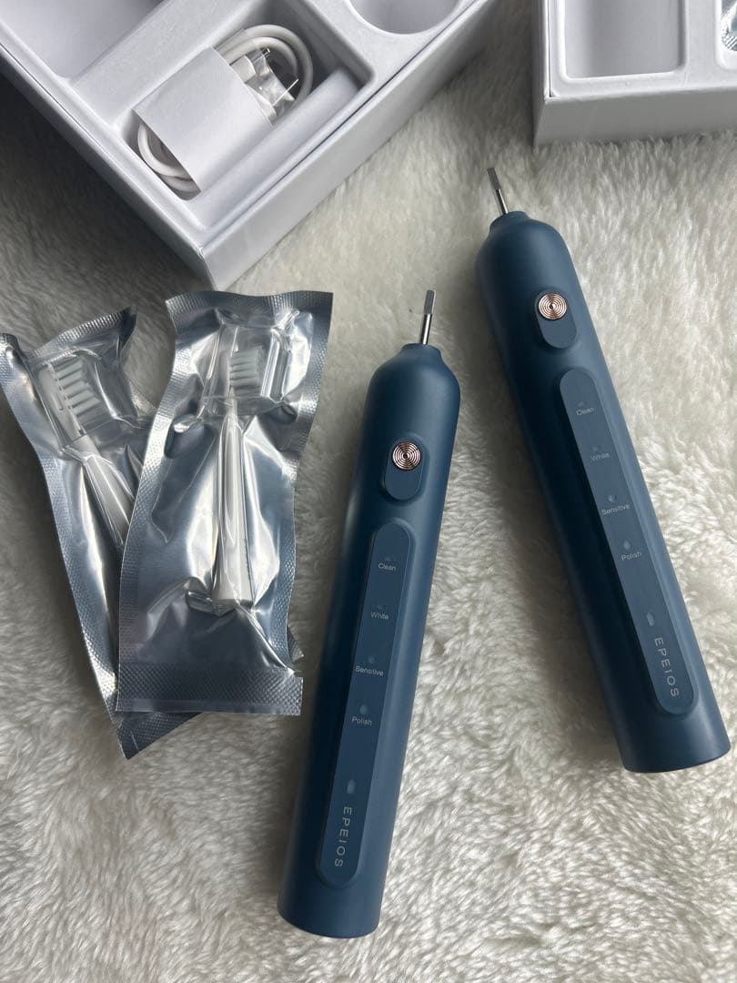 Okare! PRO｜音波電動歯ブラシ 本体 ホワイトとデニムブルー 4個セット