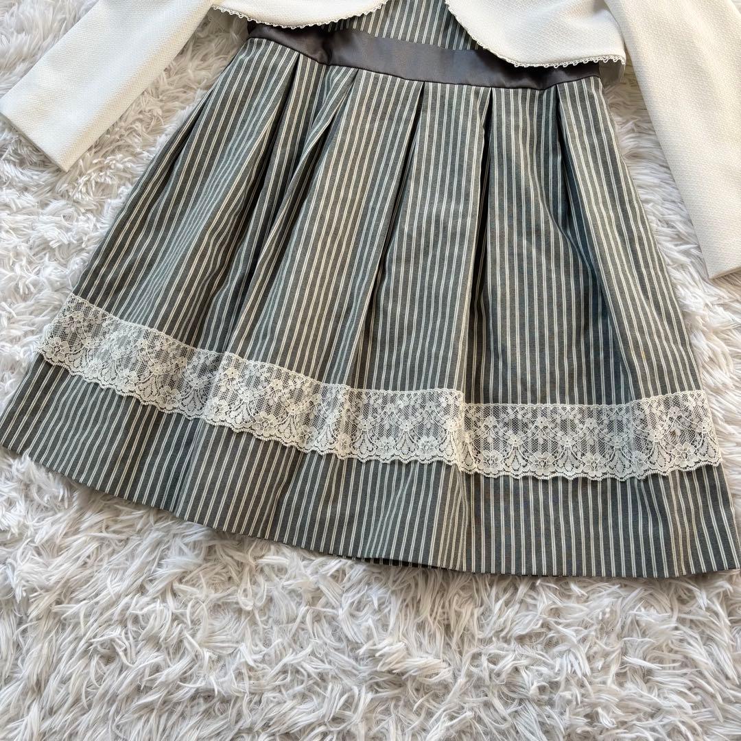 双子　サクラ フォーマル ワンピース 卒園 入学式　リボン レース　130