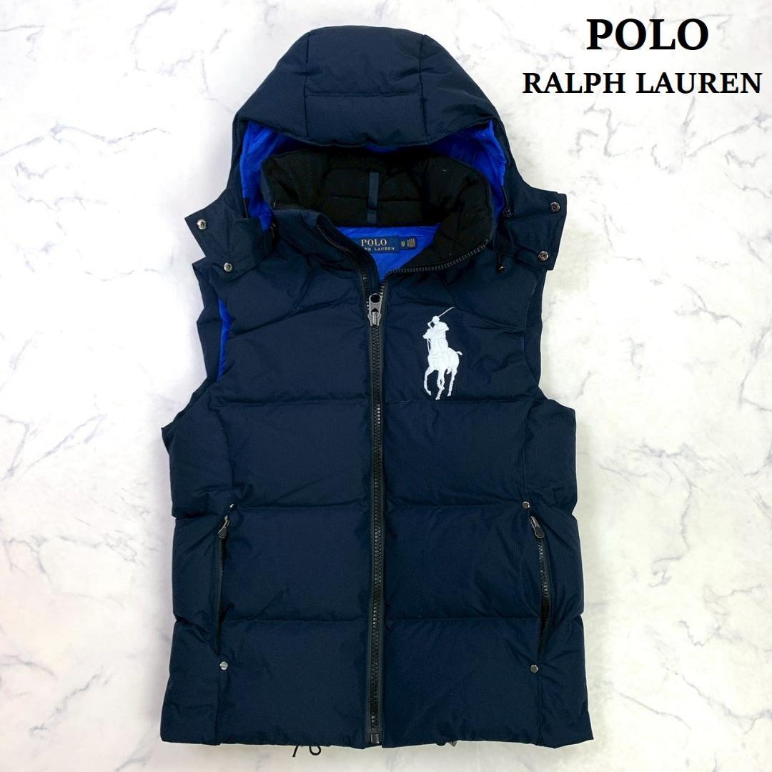 ポロラルフローレン ダウンベスト ビッグポニー ネイビー XS　E027