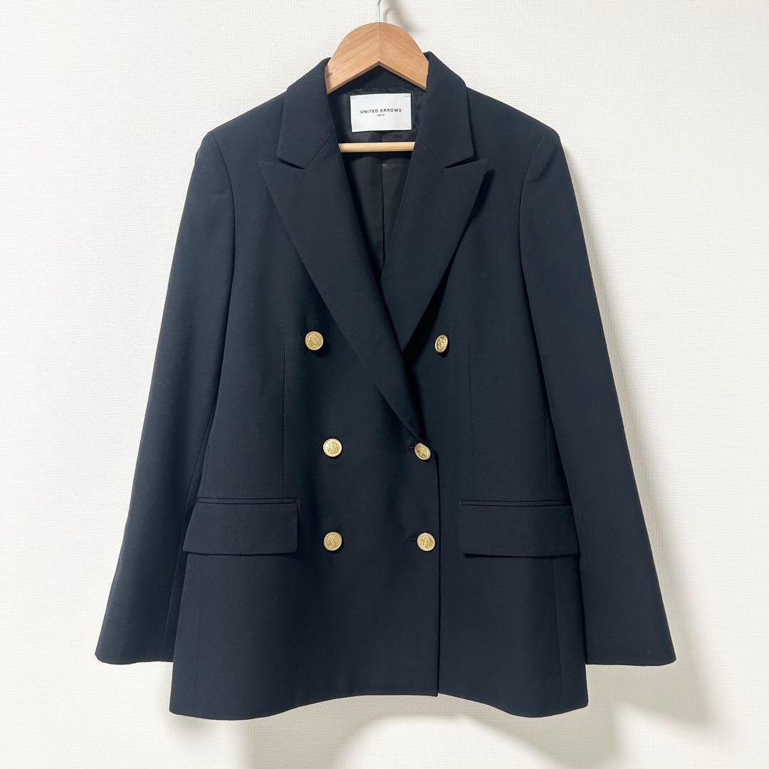 ユナイテッドアローズ　テーラードジャケット　紺ブレ　ネイビー　38