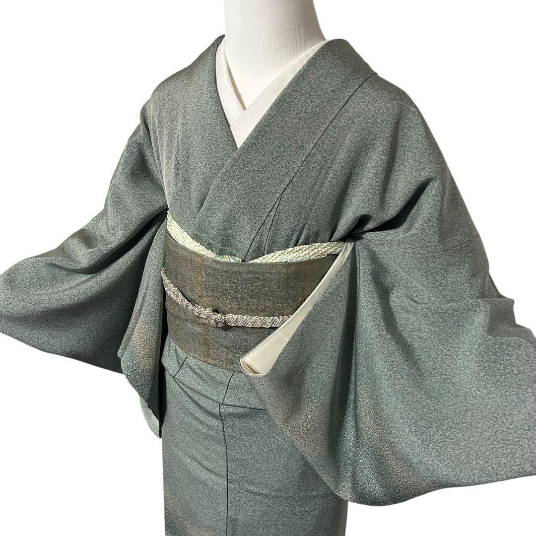 m**様 正絹　訪問着　たたき染め　フルセット　西陣唐織プラチナ箔袋帯　美品