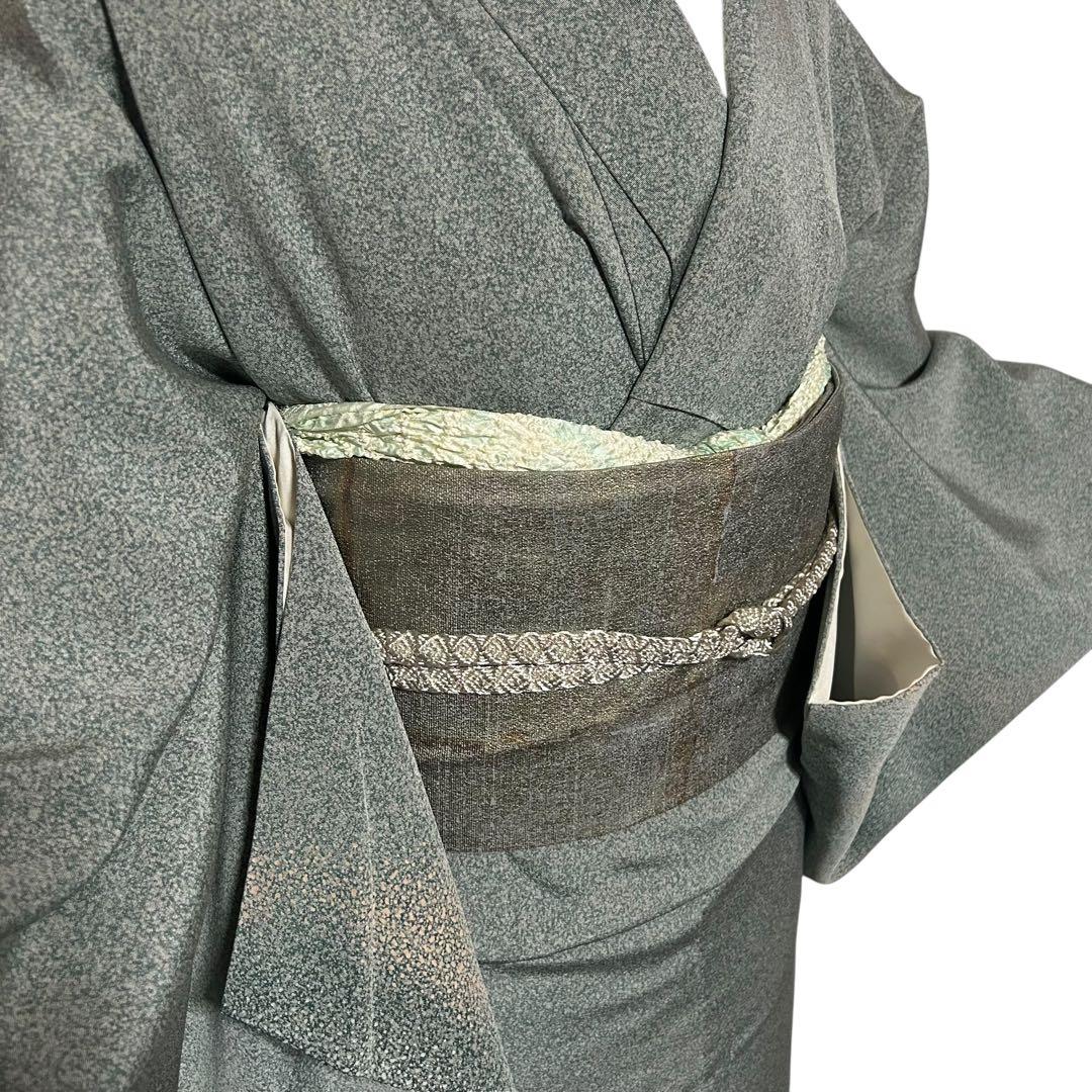 m**様 正絹　訪問着　たたき染め　フルセット　西陣唐織プラチナ箔袋帯　美品