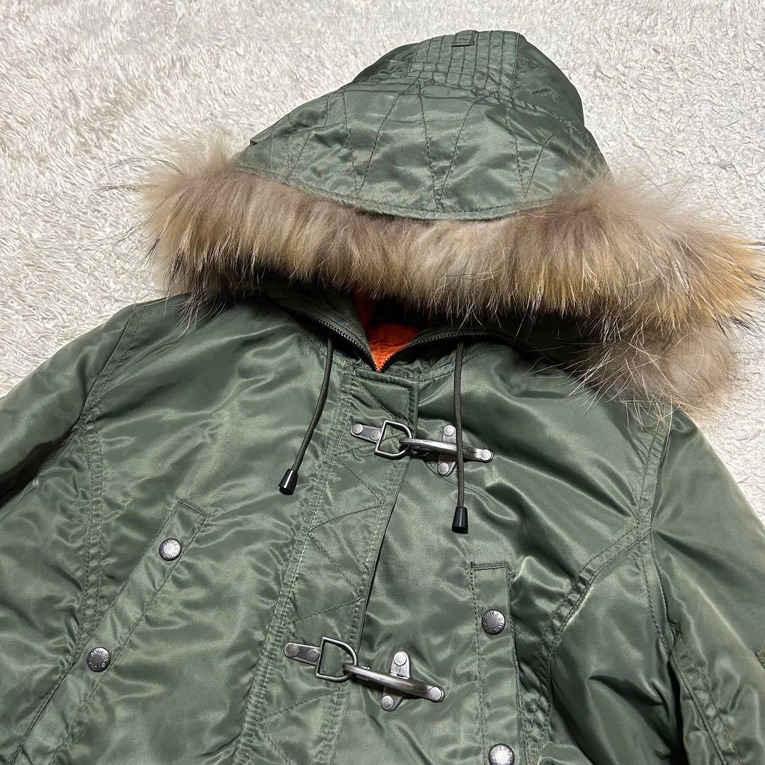 AVIREX ファイヤーマンN-3Bフライトジャケットモッズコート カーキ L