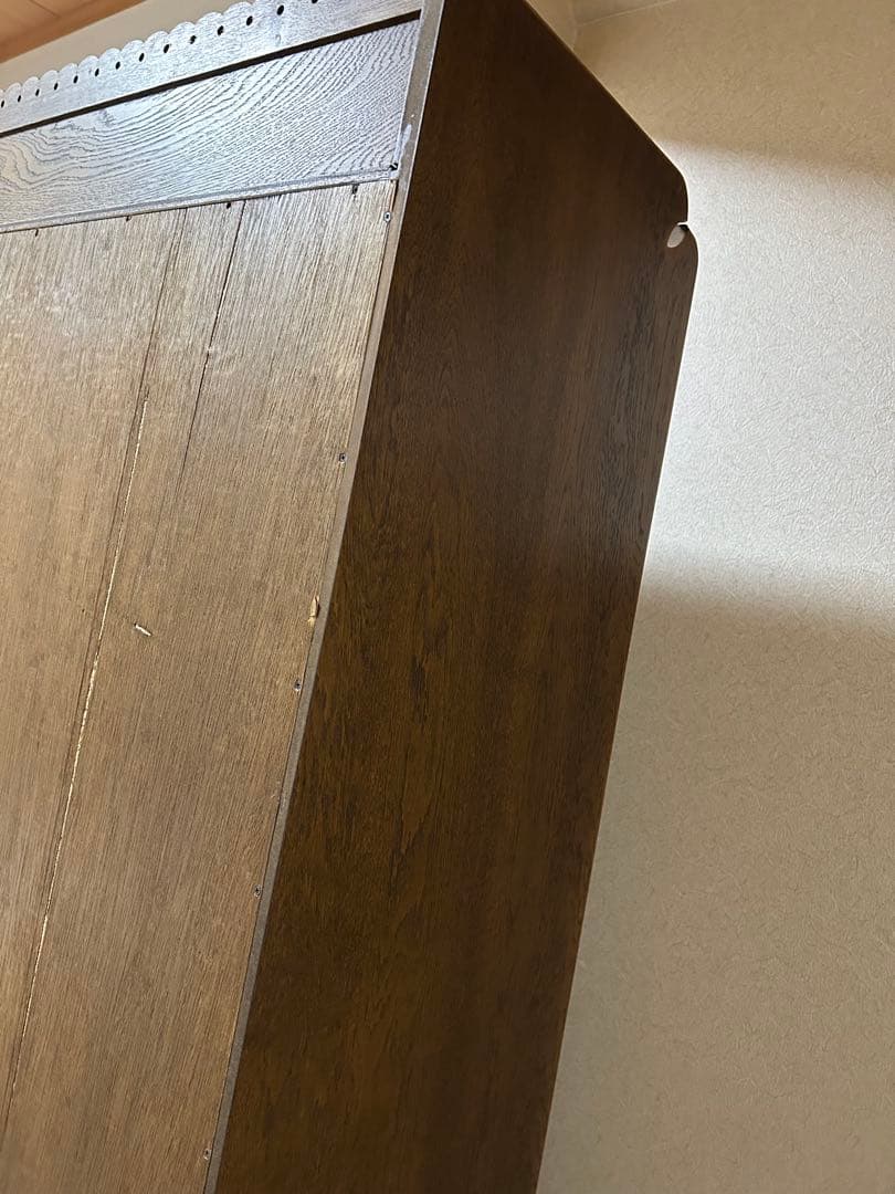 オープンクローゼット ダークブラウン 洋服吊りタンス ハンガーラック 引き出し２