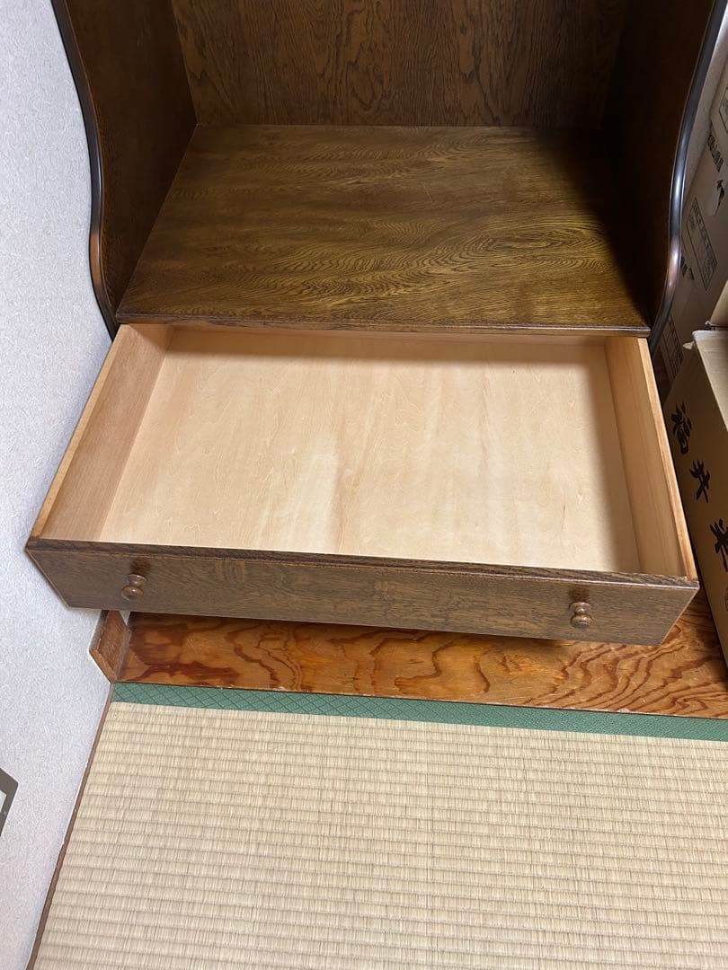 オープンクローゼット ダークブラウン 洋服吊りタンス ハンガーラック 引き出し２