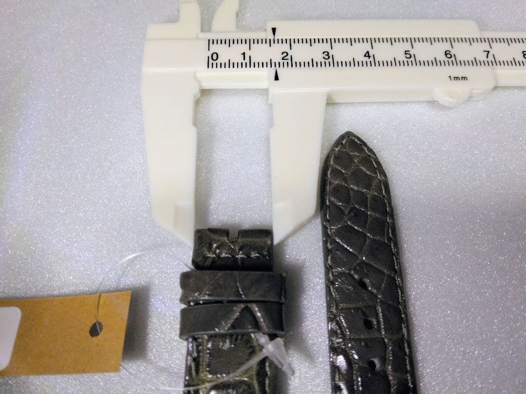 【美品】 高級 本革 18-16mm クロコダイル 腕時計ベルト ダークアッシュ