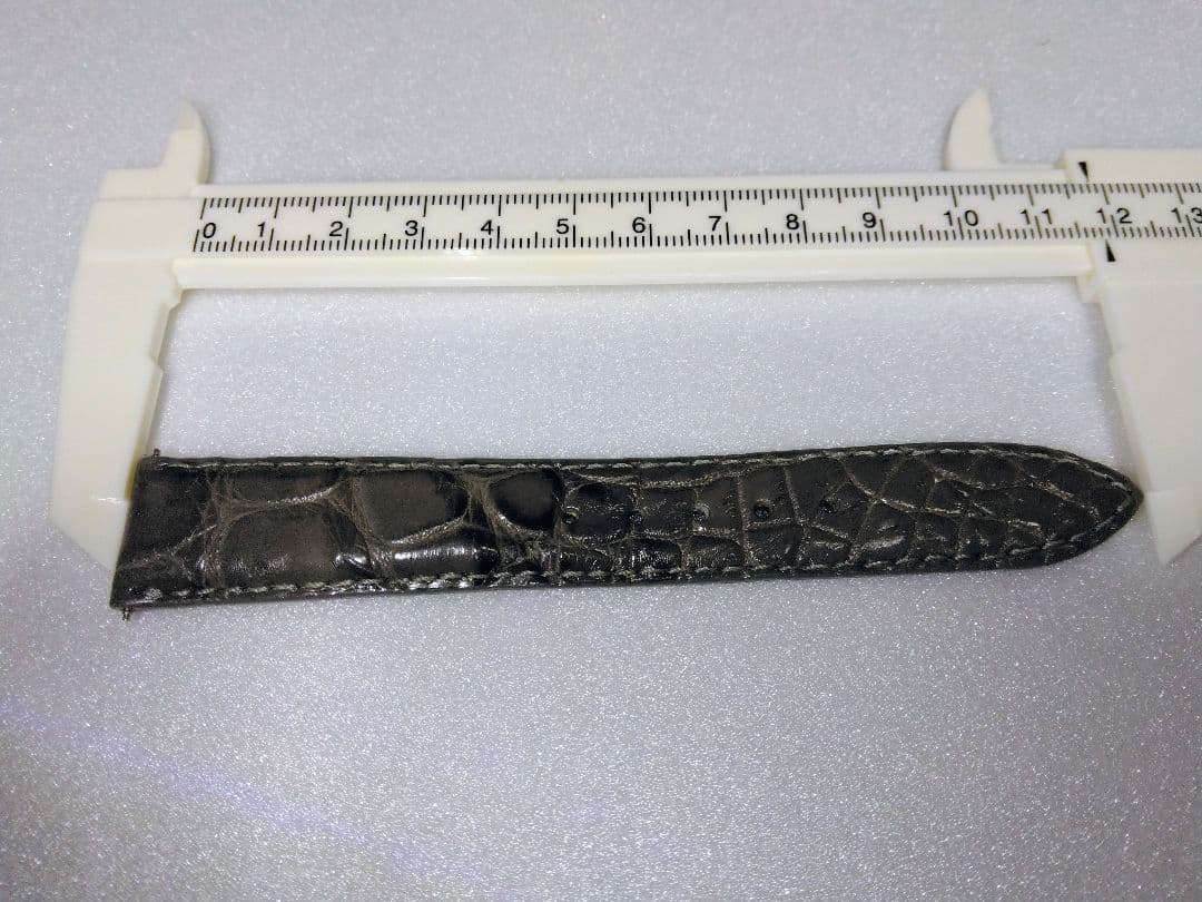 【美品】 高級 本革 18-16mm クロコダイル 腕時計ベルト ダークアッシュ