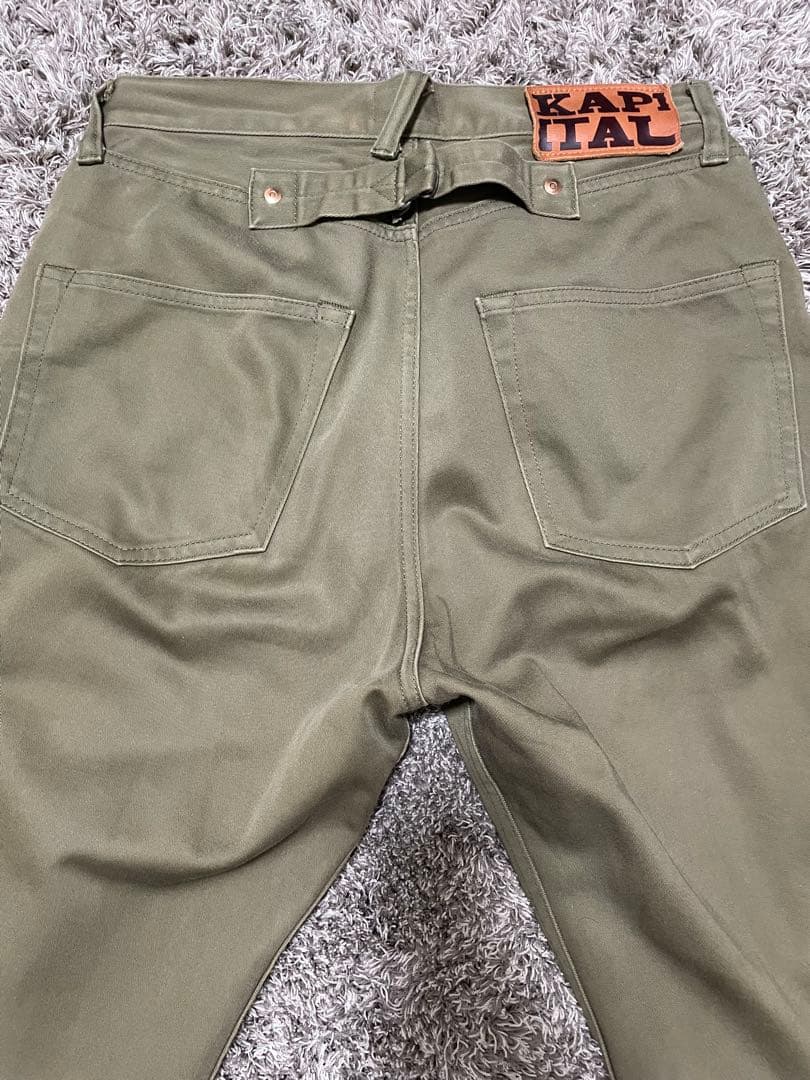 KAPITAL 骨刺繍 オリーブ チノパン　ek-1319 28サイズ